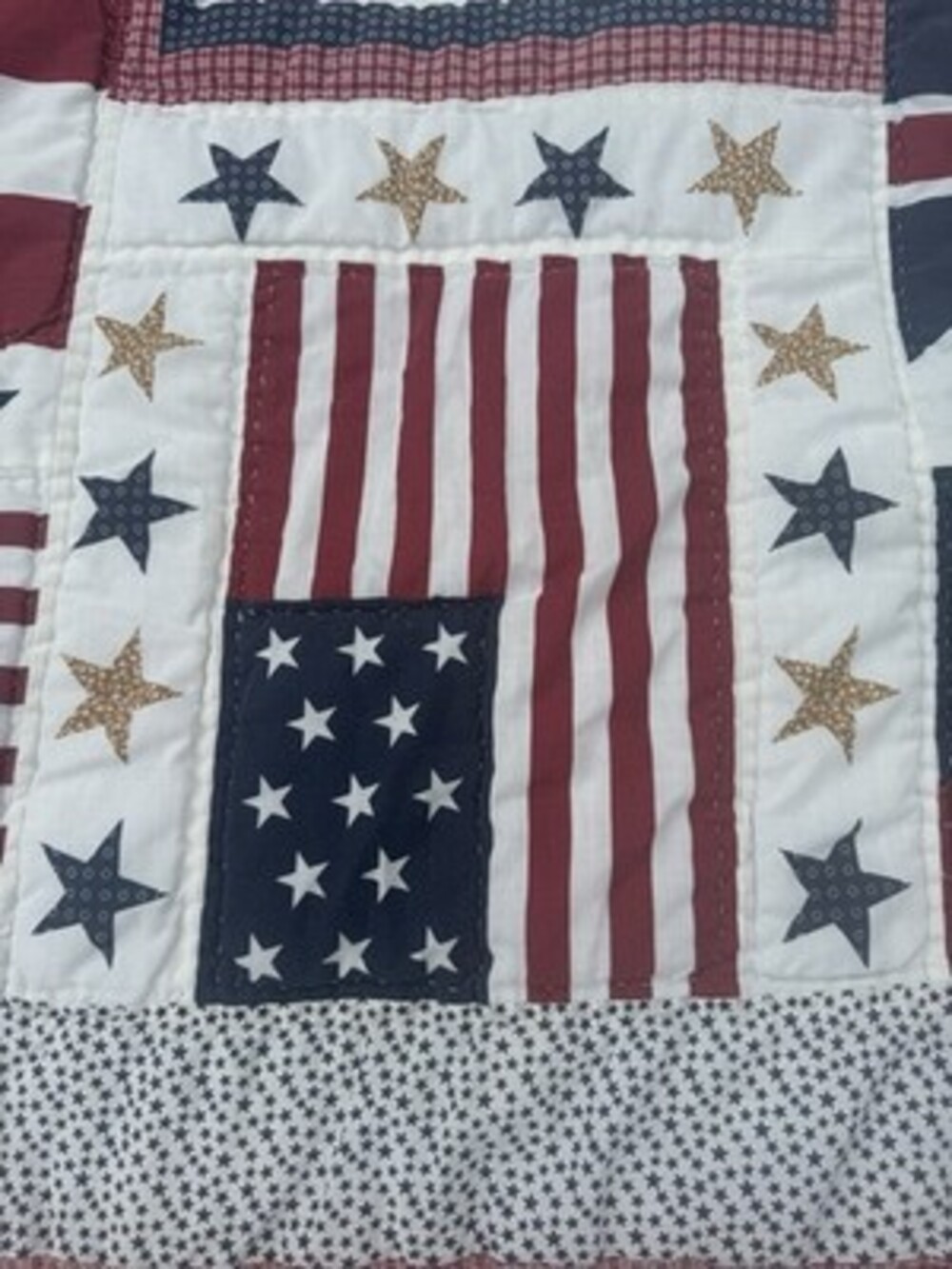 MCM  American Flag Eagle Patchwork Quilt  65”x48” - Picture 8 of 15